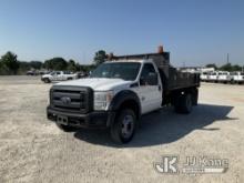 2013 Ford F450 Dump Flatbed Truck Runs & Moves) (Dump Not Operating, Condition Unknown, Body/Paint D