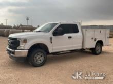 2021 Ford F250 4x4 Extended-Cab Service Truck Runs and Moves, TPMS Light On, Body/Paint Damage
