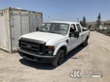 2008 Ford F250 Crew-Cab Pickup Truck Runs & Moves, Has Bad Tires, Back Window Is Broken