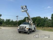 Altec T40P, Telescopic Non-Insulated Cable Placing Bucket Truck center mounted on 2015 Ford F750 Uti