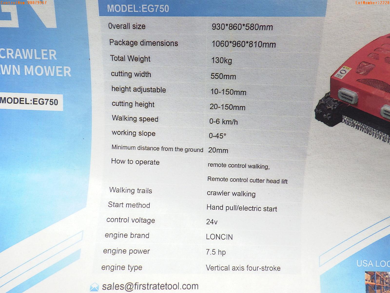 5-02220 (Equip.-Mower)  Seller:Private/Dealer EGN EG750 REMOTE CONTROLLED RUBBER