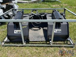 Unused Dual Cylinder Grapple Bucket Skid Steer Attachment