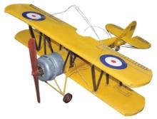 Model WWI Biplane, Sopwith-Camel, hand-crafted painted tin w/great decorati