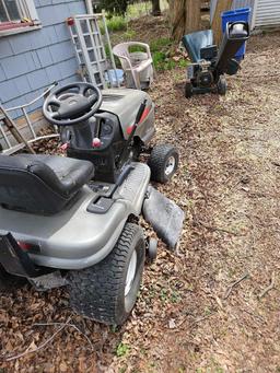 craftsman riding lawn mower and wood chipper