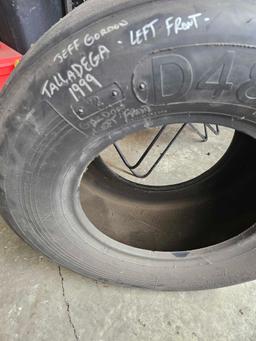 Jeff Gordon left front tire raced at Daytona.