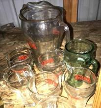 Coca-Cola pitcher & 7- glasses