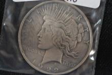1922-P Peace Dollar; AU