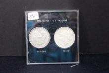 1879 Morgan Dollar and 1923-S Peace Dollar