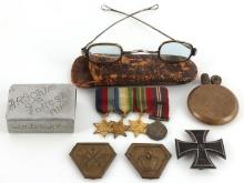 WWI WWII MEDAL IRON CROSS & TRENCH ARTIFACTS LOT