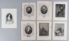 LOT OF 7 LITHOGRAPHS PRESIDENTS GRANT ADAMS 19TH C