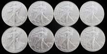 EIGHT 1 OZ AMERICAN SILVER EAGLE $1 COINS 2024