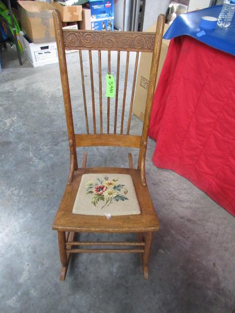 ROCKER W/ NEEDLEPOINT SEAT