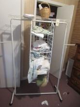 CLOTHES RACK AND CONTENTS