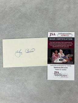 Yogi Berra Signed 3 x 5 Index Card - JSA