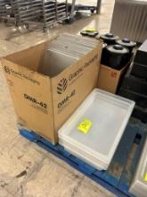 Group Of Cambro Full Size Plastic Inserts And Lids