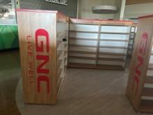 Group Of Double Sided GNC Merchandising Shelves