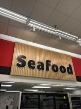 Large Seafood Sign W/ Track Lighting