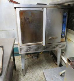 Imperial gas fired convection oven on stand with 5 shelves 37.5" wide x 25"deep x 60" high