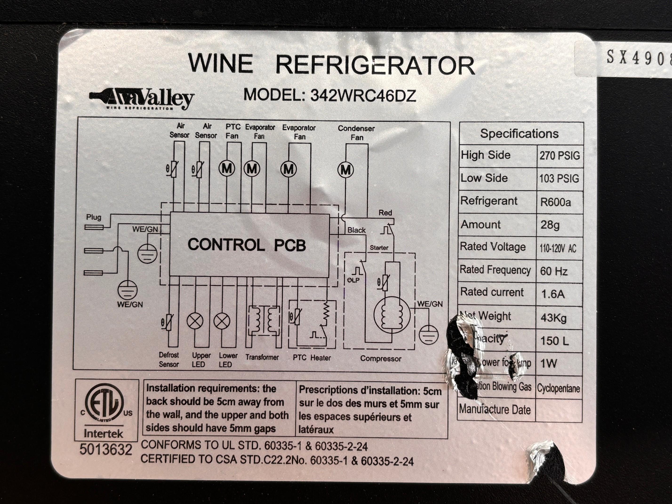 Ava Valley 6 Shelf Wine Refrigerator