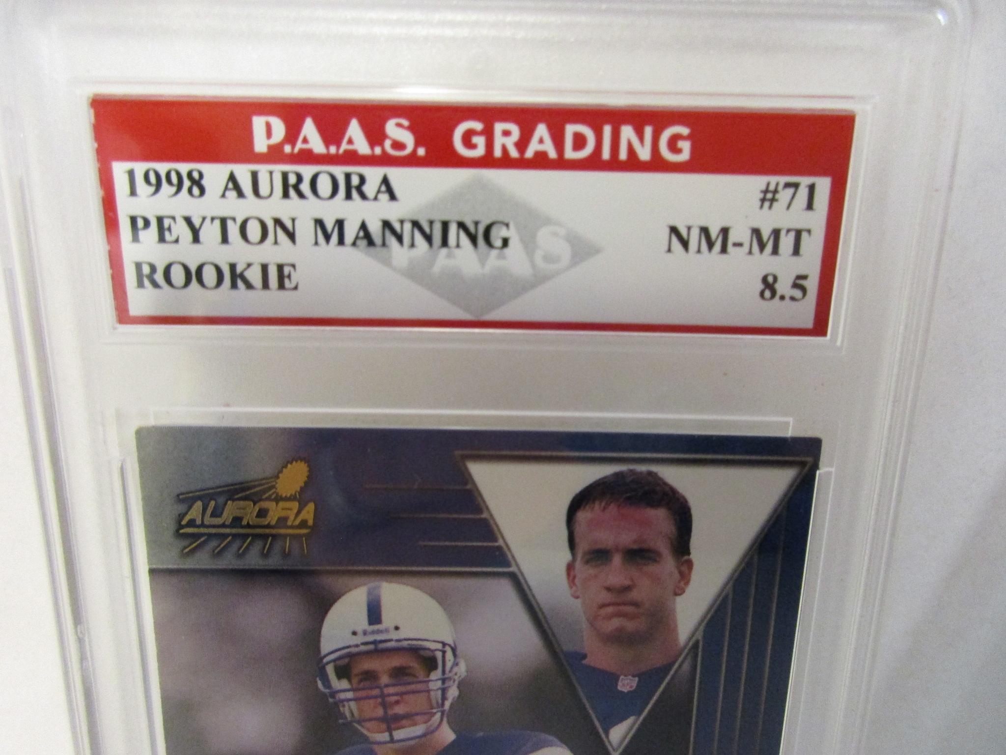 Peyton Manning Colts 19998 Aurora ROOKIE #71 graded PAAS NM-MT 8.5