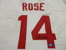 Pete Rose of the Cincinnati Reds signed autographed baseball jersey TAA COA 114