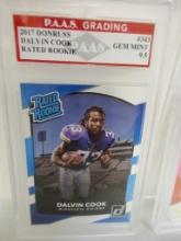 Dalvin Cook Vikings 2017 Donruss Rated ROOKIE #343 graded PAAS Gem Mint 9.5