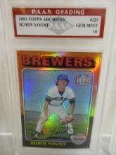 Robin Yount Milwaukee Brewers 2001 Topps Archives Reserve #223 graded PAAS Gem Mint 10