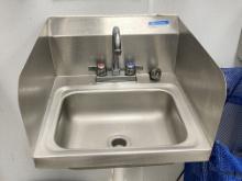 Wall Mount Stainless Steel Hand Sink with side and back splash