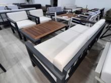 "Addison", a 4 Piece Outdoor Pato Furniture Set with a 3 Seater Sofa, (2) Arm Side Chairs and a Teak