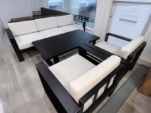 "Manhattan", a 4 Piece Outdoor Patio Furniture Set with a 3 Seater Sofa, (2) Side Chairs and a Coffe