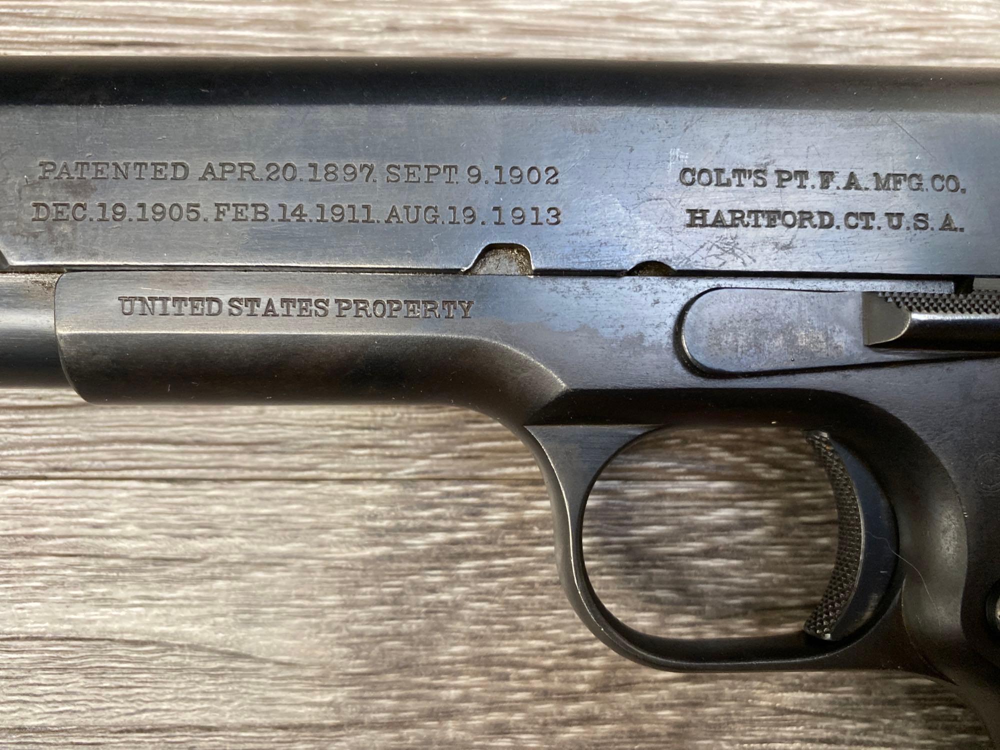 U.S. PROPERTY MARKED COLT 1911 .45 ACP SEMI-AUTO PISTOL