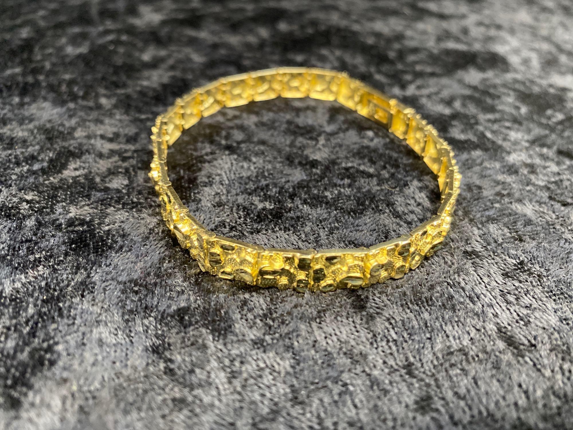 One Nugget Bracelet in 10k Solid Gold