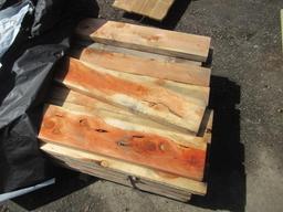 APPROX (72) PIECES OF ASSORTED SIZE JUNIPER LUMBER (12' LONGEST LENGTH)