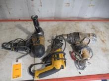 DEWALT CORDED TOOL SET INCLUDING 1/2'' DRILL, DRYWALL SCREW DRIVER, & 1/2'' REVERSING DRILL