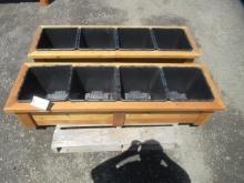 (2) 60'' X 18'' 4-POT CEDAR PLANTER BOXES (UNUSED)