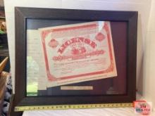 1916-1917 "Connecticut Liquor License"