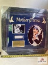 Mother Teresa Signed Cut Photo Frame