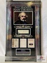 Nathaniel Hawthorne Signed Cut Photo Frame