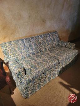 Couch Blue And Cream Pattern