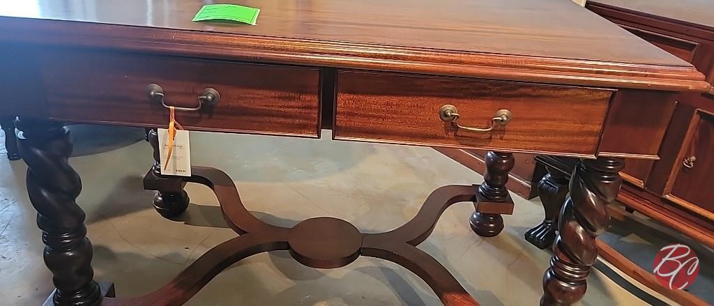 Indonesia Hand Carved Mahogany Desk Asis With