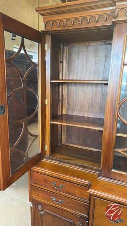 NEW Indonesia Hand Carved Mahogany China Cabinet