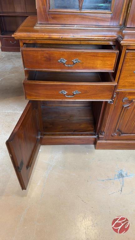 NEW Indonesia Hand Carved Mahogany China Cabinet