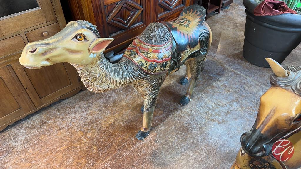 Antique Hand Carved Camel Statue