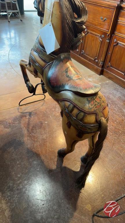 Antique Hand Carved Horse Statue