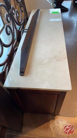 NEW Indonesia Hand Carved Marble Top Vanity 73"