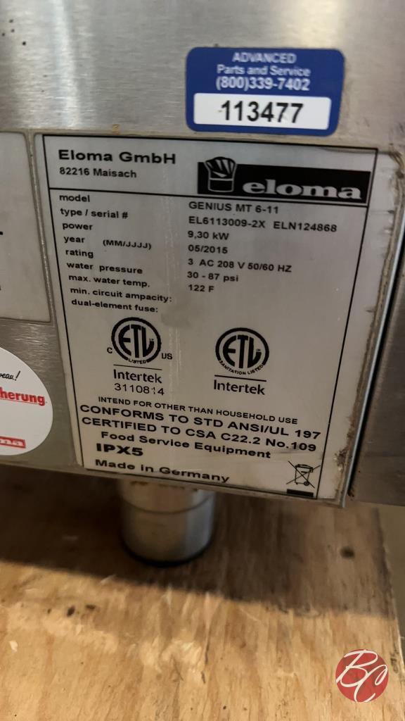 2015 Eloma Genius-MT-6-11 Electric Combi-Oven