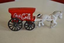 Cast iron Coke horse drawn wagon
