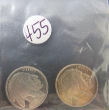 2- Buffalo Golden State Mint 1/10 troy oz Silver Rounds