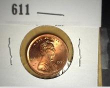 1999 P Lincoln Cent Brilliant Uncirculated Mint Error Lincoln Cent, Struck outside the hub with poss