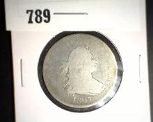 1807 Draped Bust U.S. Silver Quarter.